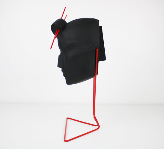 RARE (on stand) Authentic Lindsey B Stix resin sculpture on original red wire stand