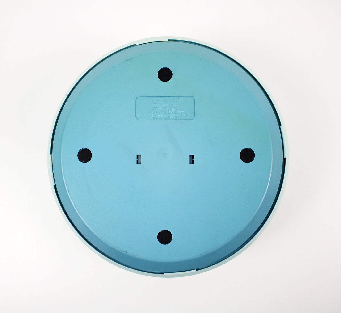 Ennio Pasini for Guzzini postmodern Dolly kitchen scales in pale blue acrylic