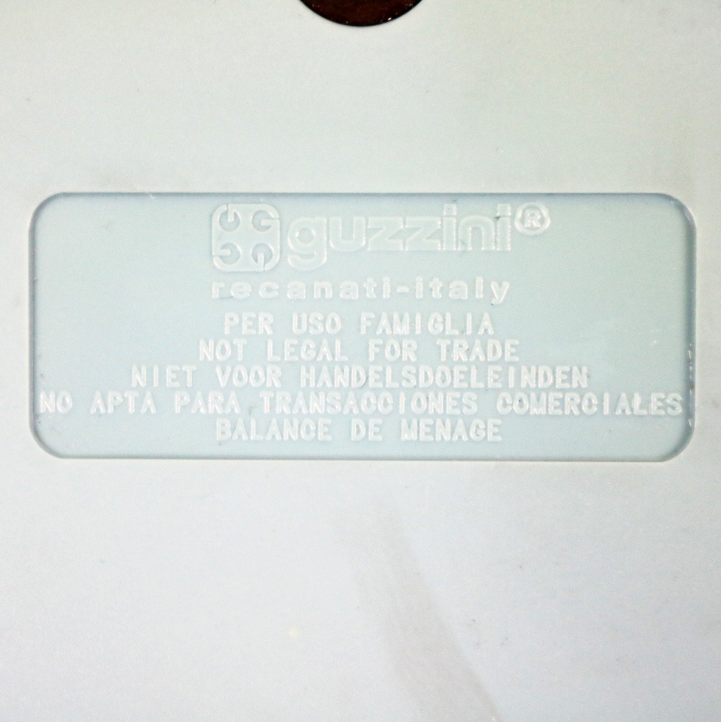 Ennio Pasini for Guzzini postmodern Dolly kitchen scales in pale blue acrylic