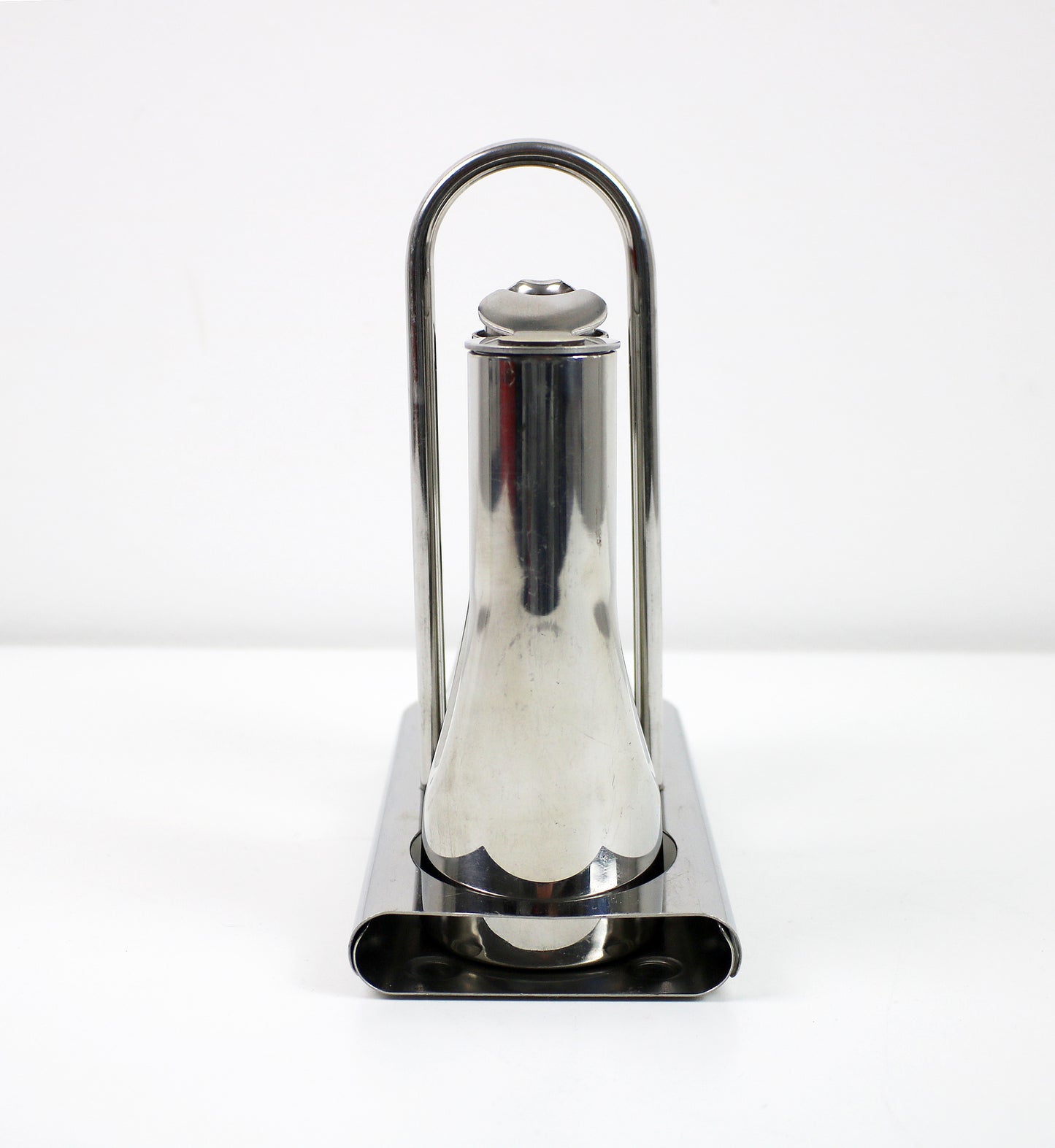 Vintage Italian dressing cruet set in stainless steel, brass and copper by Stella
