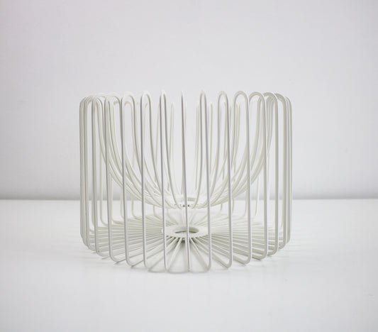 1990s Tradig white wire fruit bowl by Ehlen Johansson for IKEA PS range