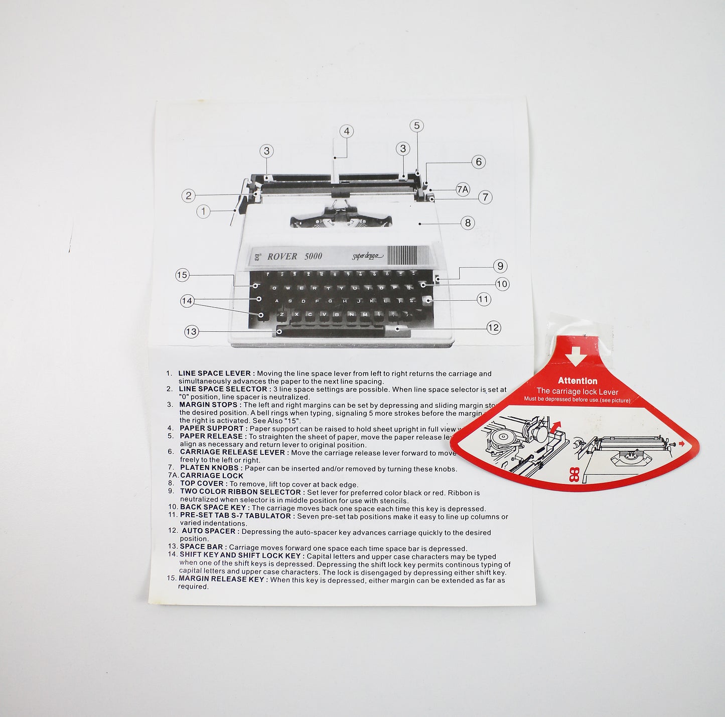 Preloved Rover portable typewriter - white - early 21st Century