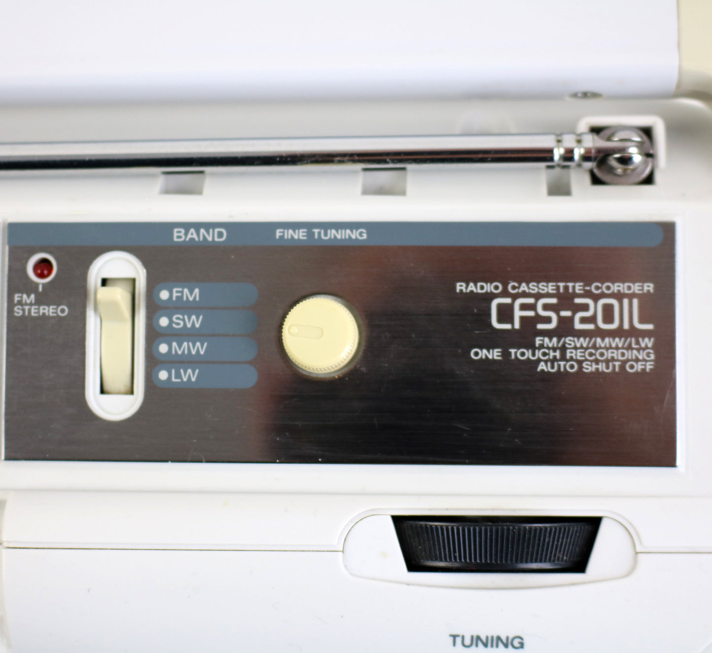 Space age 1989 Sony boombox - radio cassette in pearl white