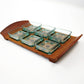 Jens Quistgaard Dansk Designs lattice teak and glass dish serving tray Signed JHQ