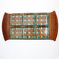 Jens Quistgaard Dansk Designs lattice teak and glass dish serving tray Signed JHQ