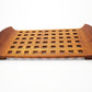 Jens Quistgaard Dansk Designs lattice teak and glass dish serving tray Signed JHQ