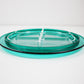 1990s Italian hors d'oeuvres serving tray in clear and clear emerald green lucite by Guzzini - Ninfea range
