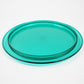 1990s Italian hors d'oeuvres serving tray in clear and clear emerald green lucite by Guzzini - Ninfea range