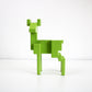 Retired and preloved Samspelt pixel deer by Monika Mulder for IKEA green enamel cast metal sculpture