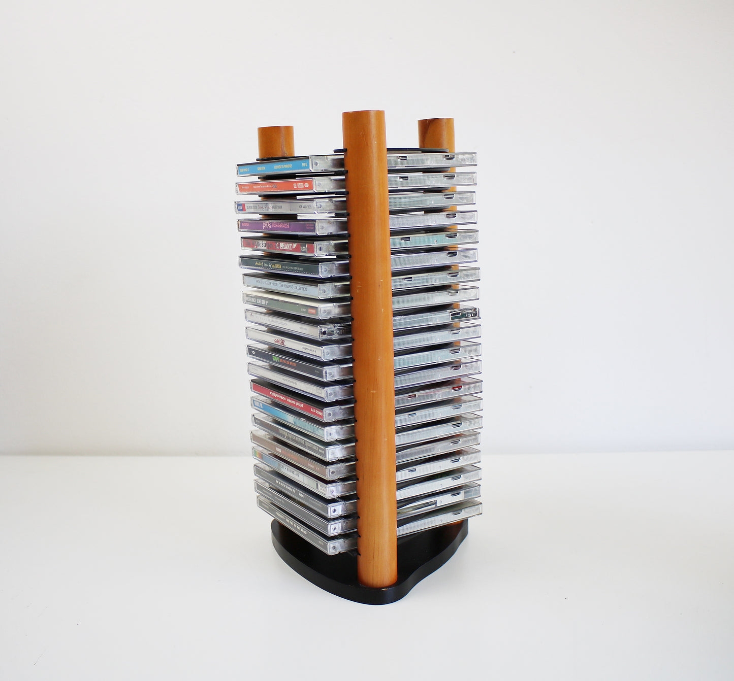 1990s Y2K CD tower / storage rack in wood and acrylic - postmodern design