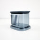 Rare unused canister by Sottsass for Guzzini 90s/Y2K frosted acrylic with ribbed detail and dark grey matt plastic lid