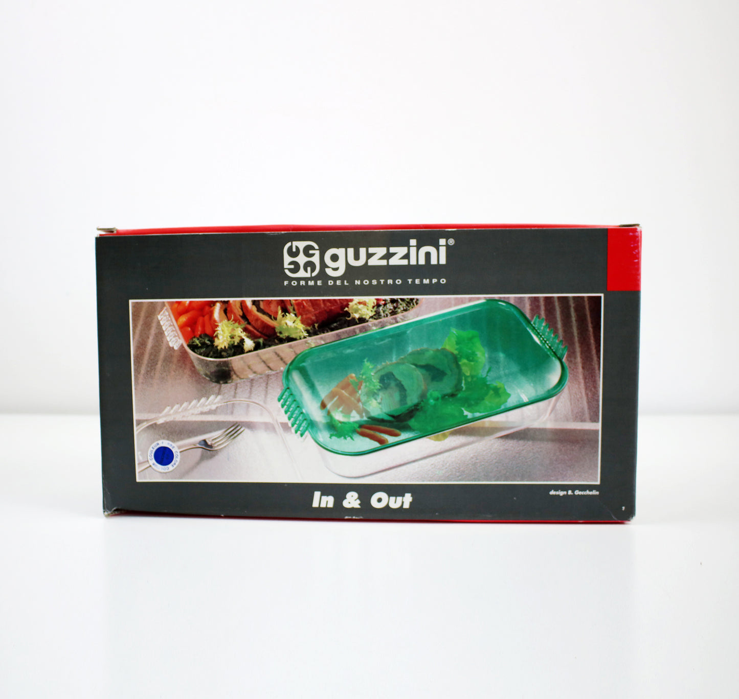 Bruno Gecchelin for Guzzini 1980s Italian acrylic / lucite storage and serving container. In and Out range.