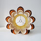 Rare 1970s ceiling lamp shade in (Hoyrup) tones of orange, brown and cream. Geometric modernist design in plastic
