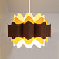 Rare 1970s ceiling lamp shade in (Hoyrup) tones of orange, brown and cream. Geometric modernist design in plastic