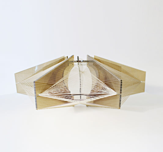 Paul Secon for Sompex mid century lucite / smoked perspex and nylon thread ceiling lampshade