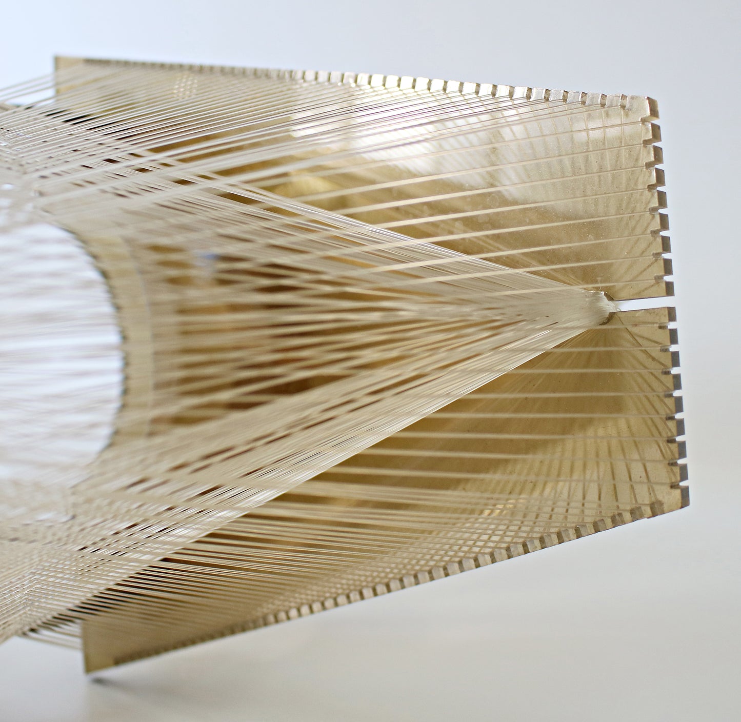 Paul Secon for Sompex mid century lucite / smoked perspex and nylon thread ceiling lampshade