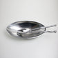 1990s Valerie Graham postmodern salad bowl and servers set in alumnium