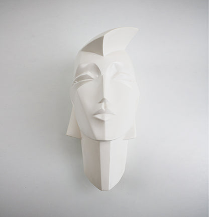 Original Lindsey B Brian or Brunhilde full face mannequin wall sculptures (stand also available) in white resin