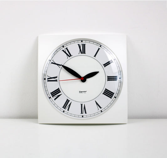 Postmodern / space age wall clock F Castiglione Morelli for Guzzini 1980s / 90s