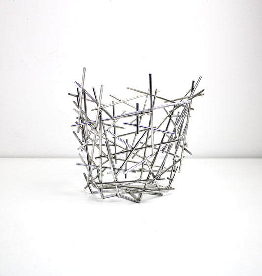 Preloved Alessi Blow Up Citrus Basket fruit /bread by Fratelli Campana - large steel