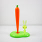 Preloved resin carrot and rabbit kitchen roll towel holder by Stefano Giovannoni for Alessi - note sizes.
