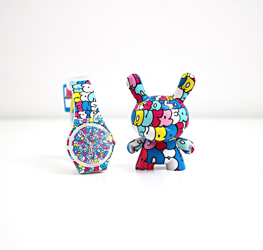 KIDROBOT for Swatch Watch and 3" Dunny set Love Song by Tilt - RETIRED UNUSED BOXED