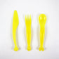 Rare TRIO of 2009 plastic cutlery by IKEA Kalas postmodern / Y2K alien design