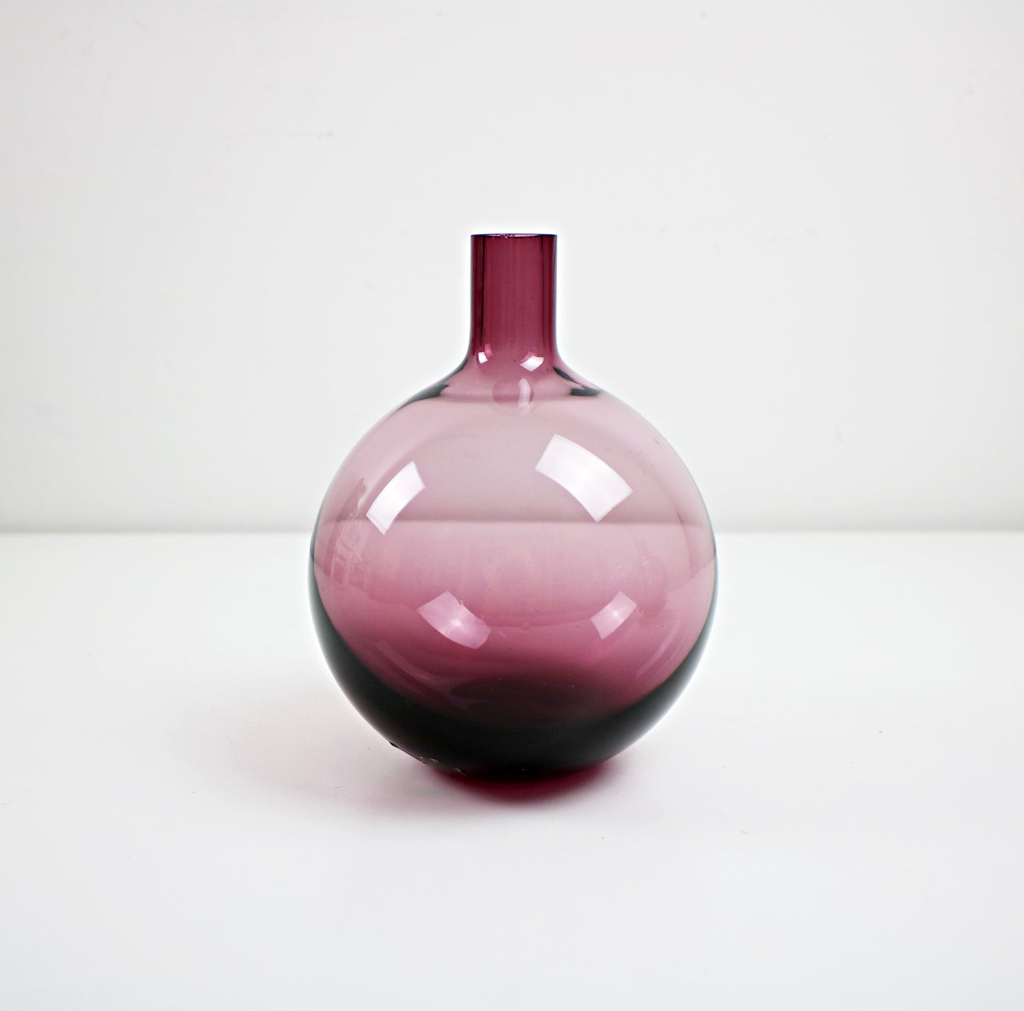 Ria Falk for IKEA handblown mulberry coloured glass onion / ball vases 2 available.