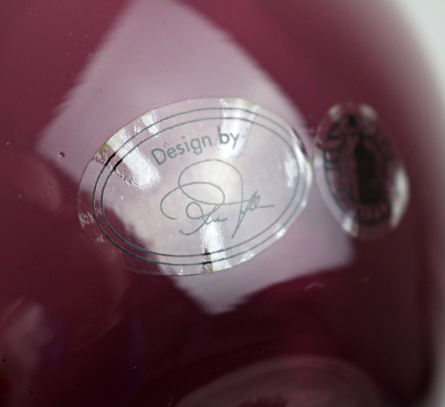 Ria Falk for IKEA handblown mulberry coloured glass onion / ball vases 2 available.