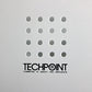 Techpoint CD storage rack in silver grey metal with perforation - 1990s Y2K