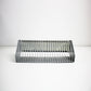 Techpoint CD storage rack in silver grey metal with perforation - 1990s Y2K