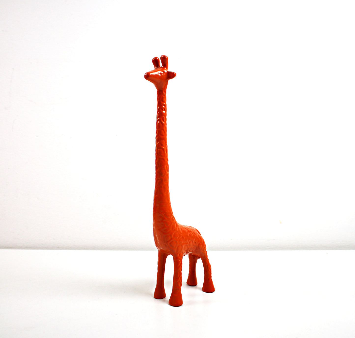 Preloved retro metal giraffe ornaments - tall orange or small bronze available