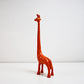 Preloved retro metal giraffe ornaments - tall orange or small bronze available