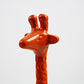 Preloved retro metal giraffe ornaments - tall orange or small bronze available