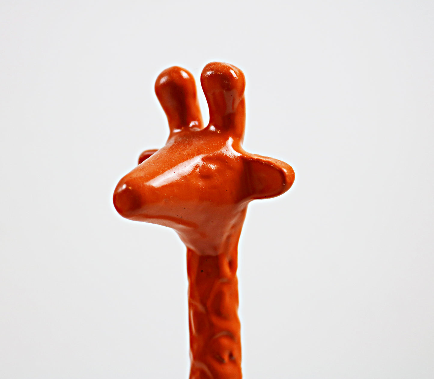 Preloved retro metal giraffe ornaments - tall orange or small bronze available