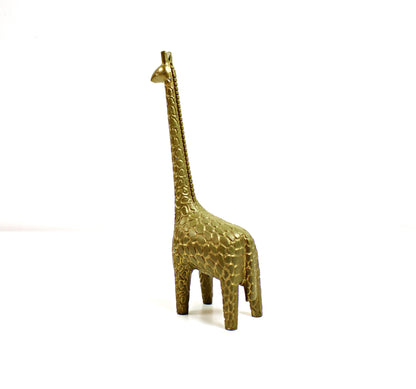 Preloved retro metal giraffe ornaments - tall orange or small bronze available