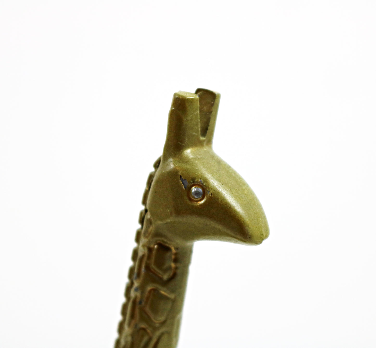 Preloved retro metal giraffe ornaments - tall orange or small bronze available