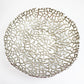 Preloved coral effect fruit platter in silver aluminium