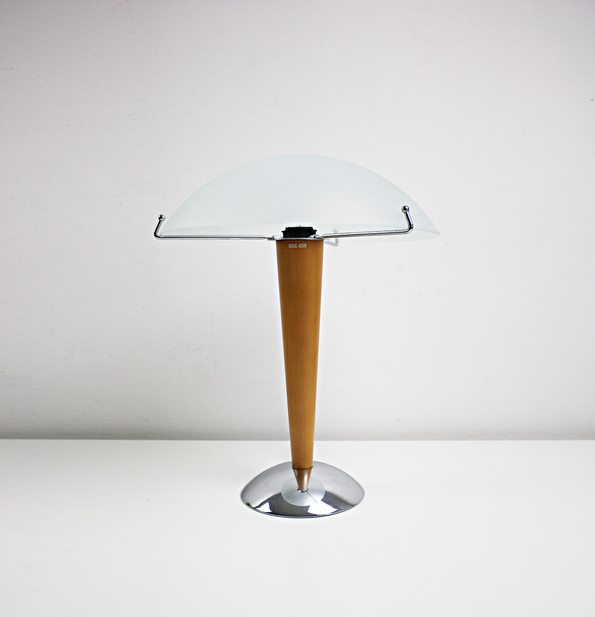 Kvintol beech, chrome and glass lamp IKEA 1997