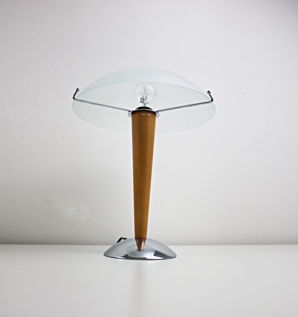 Kvintol beech, chrome and glass lamp IKEA 1997