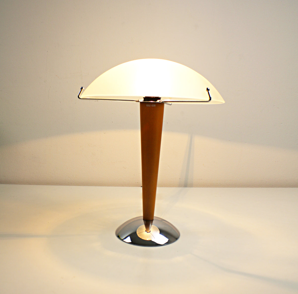 Kvintol beech, chrome and glass lamp IKEA 1997