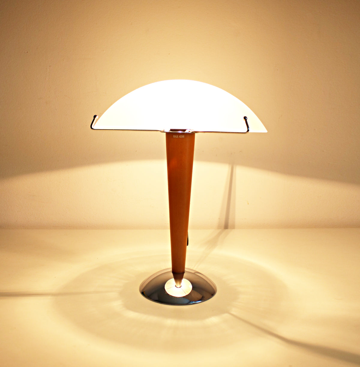 Kvintol beech, chrome and glass lamp IKEA 1997