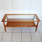 RESERVED RC - mid century glass top coffee table, jens quistgard tray, 1980s cocktail glasses