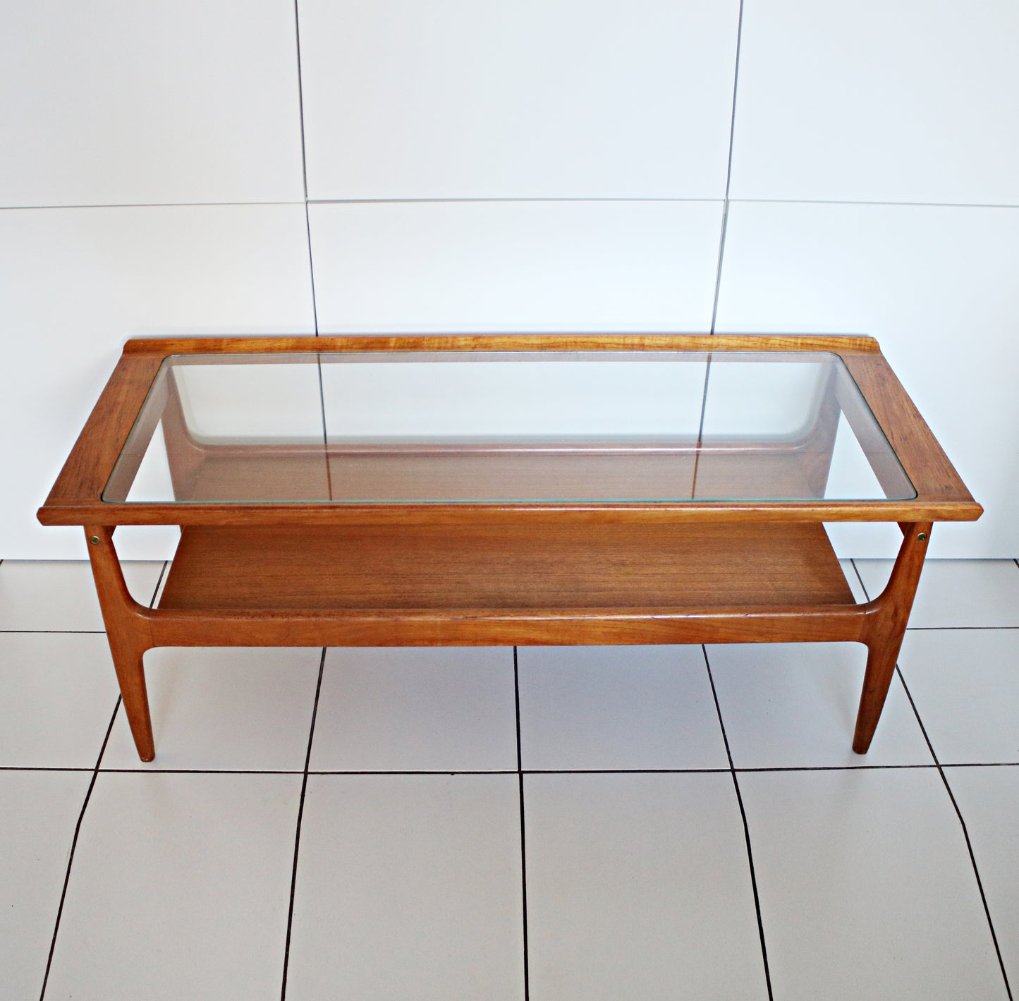 RESERVED RC - mid century glass top coffee table, jens quistgard tray, 1980s cocktail glasses
