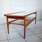 RESERVED RC - mid century glass top coffee table, jens quistgard tray, 1980s cocktail glasses