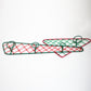 Vintage Italian atomic coat rack / hooks in metal with scoubidou plastic string in red and green