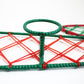 Vintage Italian atomic coat rack / hooks in metal with scoubidou plastic string in red and green