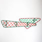 Vintage Italian atomic coat rack / hooks in metal with scoubidou plastic string in red and green