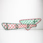 Vintage Italian atomic coat rack / hooks in metal with scoubidou plastic string in red and green