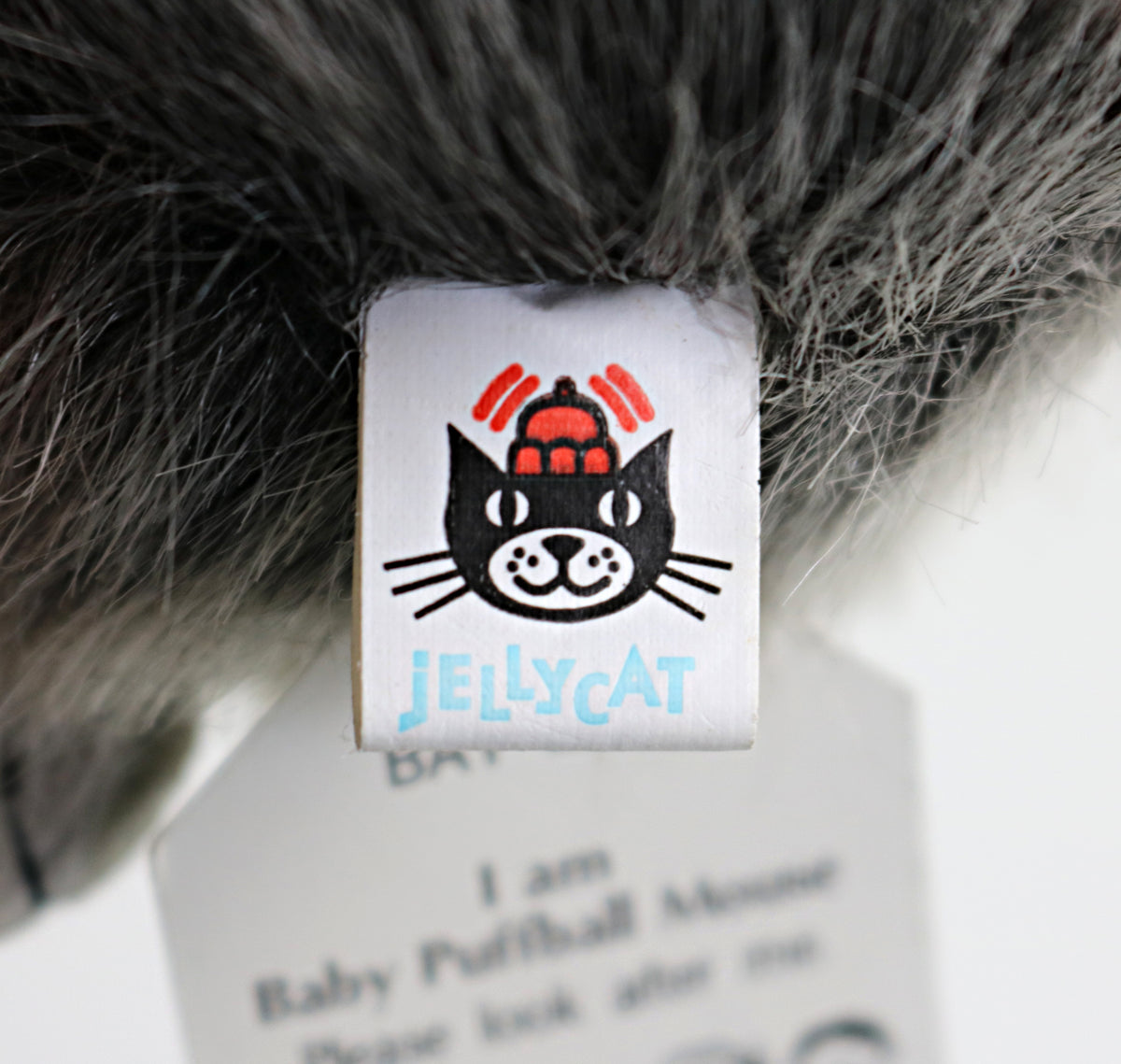 Vintage Jellycat Baby Puffball Mouse unused with tag 2000 retired